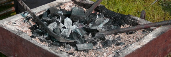 forge with metal scraps